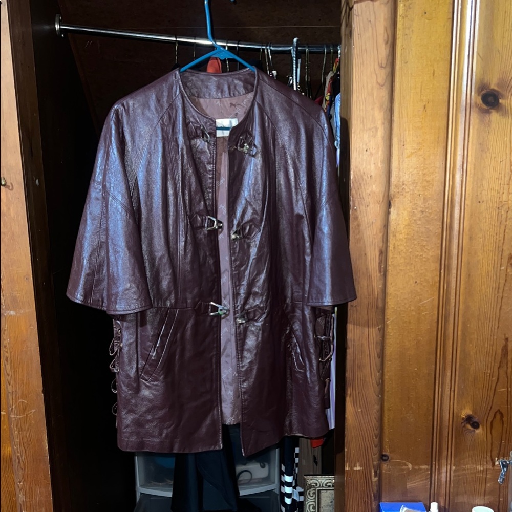 Women’s wine colt Leather Jacket